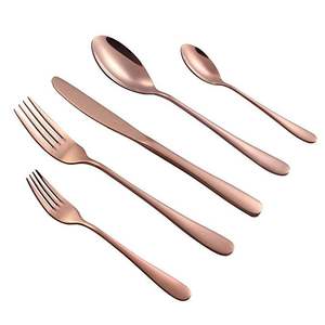 Juego de Cubiertos de Acero Inoxidable Tipo Decorativo con Acabado Espejo para Servicio de Bodas, Vajilla, Juego de Cubiertos - Product Image 1