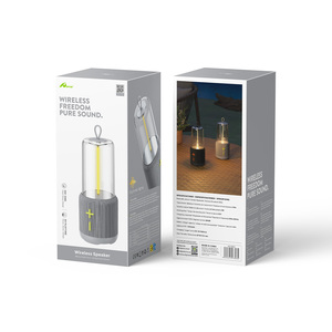 5W BT Grey 1130395 <b>Speaker</b> with LED & Microphone Party Use Battery Powered Plastic Cabinet <b>AUX</b> Communication - Product Image 1