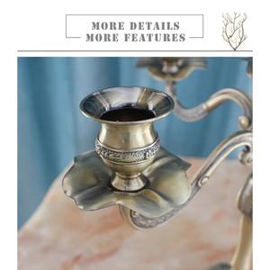 Candelabro de Metal Retro de oro alto, candelabro de centro de mesa de boda, candelita - Product Image 3