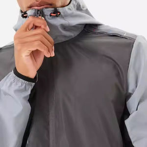 Venta al por mayor de ropa de calle de invierno con logotipo personalizado Conjunto de chándal para Hombre | Chaqueta con cremallera de Algodón 100% con paneles laterales y cortavientos en blanco - Product Image 5