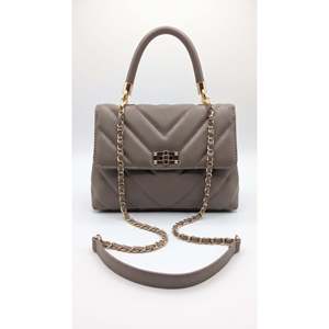 Borsa a Tracolla Morbida in Poliestere con Catene Geometriche, Manico Singolo e Cerniera - Art. 26103 Made in Italy Abbigliamento Estivo da Donna - Product Image 5