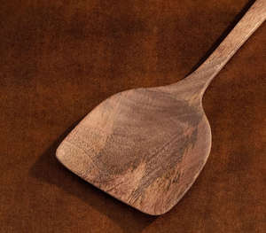 Handcrafted Natural Dark Acacia <b>Wood</b> <b>Spatula</b> With Extra Long Ergonomic Handle Decorative Wide Head Cooking Turner For Nonstick - Product Image 6