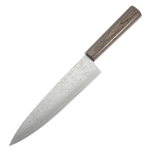 Top meilleur couteau de Chef de 8 pouces de haute qualité couteau damas à motif Laser en acier inoxydable à haute teneur en carbone avec manche en bois pour chef - Product Image 1