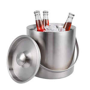 Cubo de hielo de acero inoxidable de primera calidad El diseño de metal mantiene el hielo más frío por más tiempo para fiestas de bar y entretenimiento - Product Image 6