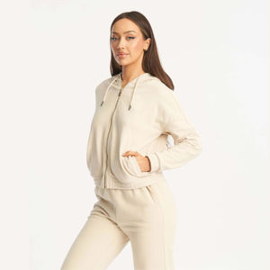 Vente en gros de sweatshirt uni à col ras du cou pour femmes logo personnalisé femmes surdimensionné respirant couleur personnalisée sweats à capuche pour femmes OEM - Product Image 2