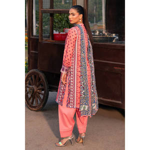 Traje de 3 Piezas para Mujer, Estampado, 100% Algodón, Transpirable, con Bordado a Mano y Dupatta de Chifón SD-52215 - Product Image 1