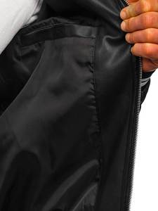 Chaqueta de Cuero Vacuno Negra para Hombre, Reversible, Estilo Urbano con Cierre de Cremallera, Servicio OEM, Talla XS para Invierno - Product Image 5