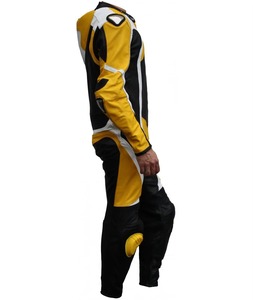 Tenue de moto en cuir pour hommes, vestes en cuir, veste et pantalon de moto, vêtements de sport - Product Image 2