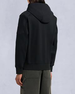 Sweat à capuche élégant surdimensionné à demi-fermeture éclair à poignets élastiques pour hommes coupe décontractée durable léger sweat à capuche décontracté avec logo personnalisé - Product Image 2