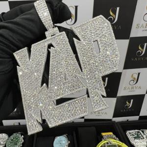 925 Silver Custom VVS Diamond IGI Certified <b>Rose</b> <b>Gold</b> Men Women Unisex Party Wear Hip Hop Iced Charm <b>Pendants</b> - Product Image 4