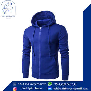 Sweat-shirt à capuche à manches longues de couleur unie pour hommes, veste à fermeture éclair et cordon de serrage avec poches - Product Image 3