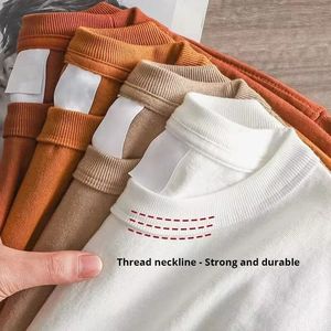 Men's High Quality 100% Cotton T-Shirt Custom <b>Drop</b> Shoulder Loose Fit Oversized Short Sleeve Solid Pattern Blank Plus Size - Product Image 2