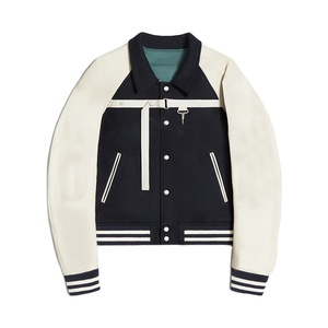 Veste de baseball en cuir streetwear en gros, veste varsity personnalisée pour hommes, veste décontractée à fermeture éclair, veste de travail tissée - Product Image 1