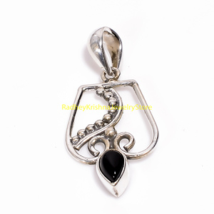 Pendentif artisanal en onyx noir Celestial Drop - Product Image 6