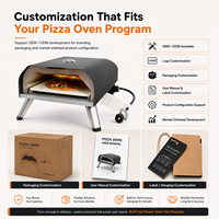 Four à pizza au gaz professionnel 12/16 pouces - Four à gaz en acier inoxydable certifié ETL pour cuisine extérieure BBQ, cuisson à haute température