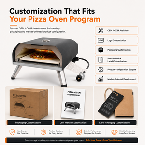 Horno de Pizza a Gas Profesional de 12/16 Pulgadas - Horno de Gas de Acero Inoxidable con Certificación ETL para Cocina al Aire Libre, Barbacoa y Cocción a Alta Temperatura - Product Image 4