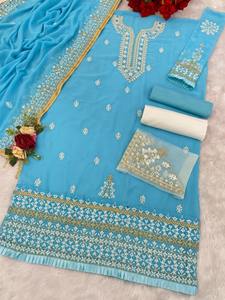 Top Designer Party Wear Costumes lourds de style pakistanais disponibles à un prix bon marché pour l'exportation en vrac - Product Image 6