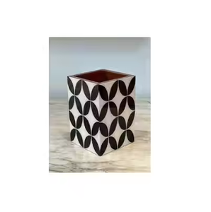 Soporte para bolígrafos cuadrado ajustable con incrustaciones de hueso pulido Art Deco personalizado, soporte para bolígrafos de oficina, forma y tamaño personalizados únicos Saniya - Product Image 6