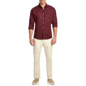 Mahroon Couleur Unie Fabriqué Au Pakistan Bon Vendeur Avec Propre Conception Respirant Premium Qualité Casual Chemises À Manches Longues - Product Image 3