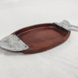 Bandeja de Madera de Acacia Pulida Personalizada para Artesanías en Madera, Plato Ecológico para Servir Alimentos, para Uso en Restaurantes y Cocinas - Product Image 1