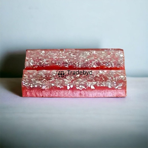 Porte-cartes en résine gravée carrée de luxe avec matériau naturel, organisateur de bureau moderne, design haut de gamme par Tradebyd - Product Image 6