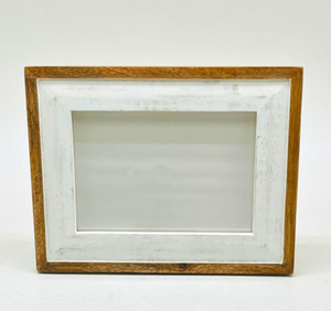 Hàng thủ công biểu hiện khung hình mộc mạc, gỗ trắng và nâu, thiết kế viền đôi (kích thước 5x7) - Product Image 2