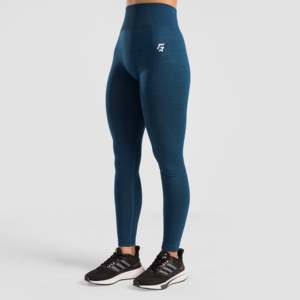 Leggings tricotés sans couture Power Flex couleur bleue - Product Image 1