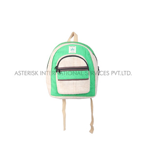 Sac à dos en chanvre vert pour écoliers, étudiants filles, sac à dos polyvalent réglable en chanvre classique fait à la main - Product Image 4