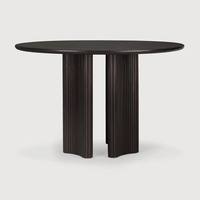 Table sur pieds cannelée contemporaine en bois massif d'acacia, pliable, empilable, gonflable, écologique, imperméable, pour la maison, le bureau et le salon