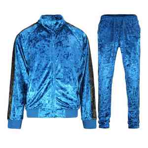 Venta al por mayor bajo MOQ hombres terciopelo chándales alta calidad nuevo diseño calidad superior alta visibilidad sostenible hombres terciopelo chándal - Product Image 5