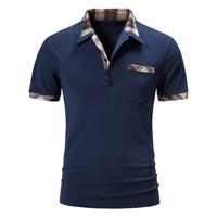 Vente en gros 100% coton Chemises pour hommes avec logo brodé sur mesure Style formel uni 180g Short col rond compressé anti-rides