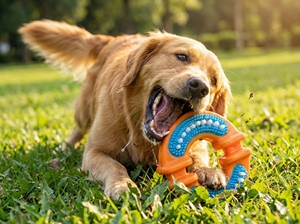 Ledu Toys Squeaky Brush <b>Ring</b> – Durable <b>Rubber</b> Dog <b>Ring</b> Toy with Bristles and Squeaker - Product Image 3