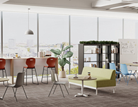 Chaise de bureau ergonomique OMNI avec dossier moyen, structure en acier, matériau PP ignifuge UL94 V-2, design moderne pour la maison et le bureau