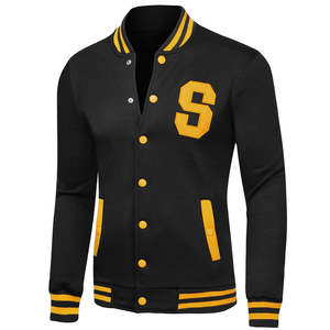 Chaqueta Varsity Ligera de Lana para Hombre, con Logotipo Bordado Personalizado, Cuello Alto, Estilo Urbano, Chaqueta de Invierno Antibacteriana, OEM - Product Image 2