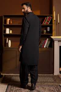 Ensemble Shalwar Kameez en coton bleu sur mesure pour hommes, 100% coton, robe décontractée Kameez, vêtements islamiques pakistanais, Shalwar Kameez - Product Image 2