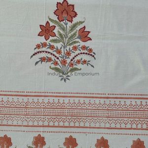 Indian Handcrafted Sanganeri Hand Block Printed Blue Flower Bedsheets Bedding Sets Bedsheet with <b>Pillow</b> Cover - Product Image 3