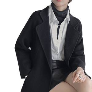 Manteau d'hiver en laine pour femme, qualité supérieure, coupe ajustée mi-longue, doublure en soie respirante, vente chaude 2024 - Product Image 2