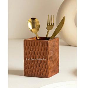 Soporte para cubiertos de madera de diseño antiguo, servilletero de Caddy de Color Natural PARA USO DE MESA DE Hotel y restaurante en el hogar - Product Image 5