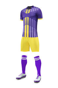 Tenue de football en gros pour les équipes de jeunes, tissu durable à séchage rapide, ensemble personnalisé de maillot et de short de football - Product Image 3