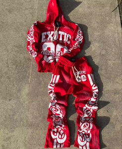 ชุดเซ็ตแทรคสูทผู้ชายแบบมีฮู้ด พิมพ์ลาย  ไซส์ใหญ่  2 ชิ้น  สำหรับฤดูหนาว  รักษ์โลก  สไตล์ฮิปฮอป  ลำลอง  แฟชั่น  เนื้อผ้าหนา  ระบายอากาศได้ดี - Product Image 2