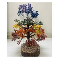 Penjualan Terbaik tujuh Chakra kristal 3000 manik-manik batu permata pohon Showpiece untuk dekorasi rumah Item Bonsai uang pohon hadiah Item Figurine