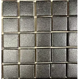 Summitville C # I68 1 7/8 \ "X 1 7/8 \" Azulejo de pared de cerámica texturizada negra 5 SQFT Azulejos de piso para sala de estar Comedor al aire libre - Product Image 1