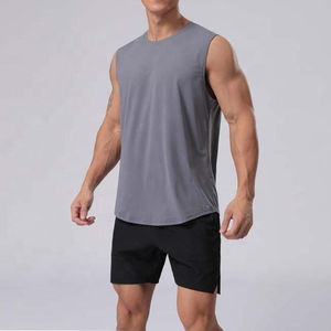 Camiseta sin mangas para hombre con logotipo, ropa de calle informal y ropa de gimnasio, espalda cruzada o estilos de tirantes disponibles - Product Image 1