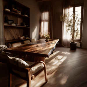 Handmade <b>Foldable</b> Modern Solid Wood Square Dining <b>Table</b> with Eco-Friendly Industrial Design for Home & Hotel Use 6-Seater - Product Image 4