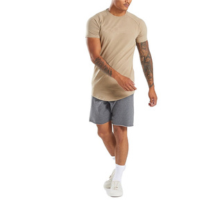 Camisetas ajustadas de Fitness para hombre, ropa de cuello alto de alta calidad, Material de algodón de Color personalizado, camiseta informal de manga corta de secado rápido - Product Image 2