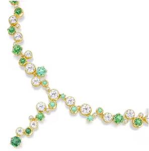 Collar de Constella glamuroso, cortes de cristal mixtos verdes, forma de Y, joyería estrellada chapada en oro, pieza llamativa para ella - Product Image 4