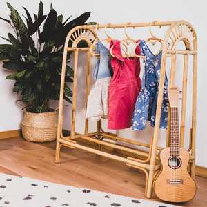 Armoire de chambre d'enfant, décoration, porte-vêtements en rotin, petits supports pour suspendre les vêtements des enfants, bébés - Product Image 6