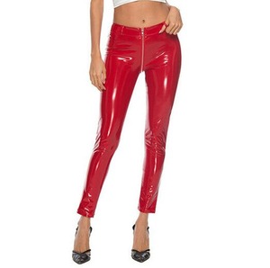 <b>Women's</b> Leather <b>Leggings</b> Winter PU Fabric Elastic Waist <b>Wet</b> <b>Look</b> Shiny Fetish Pants - Product Image 5