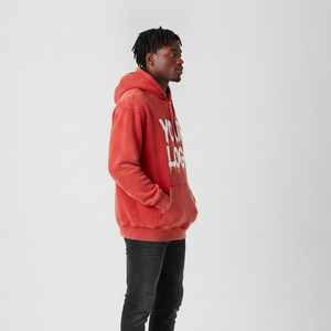 Sweat à capuche vintage délavé à l'acide pour homme, logo brodé personnalisé, 100% coton French Terry, anti-plis, streetwear doublé 320g, hiver - Product Image 5