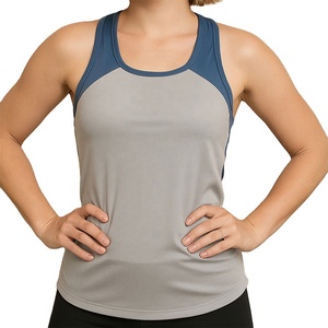 Camiseta sin mangas personalizada de poliéster 100% para mujer, ropa de gimnasio, chaleco deportivo transpirable de secado rápido, OEM, ODM, fabricante de etiqueta privada - Product Image 2